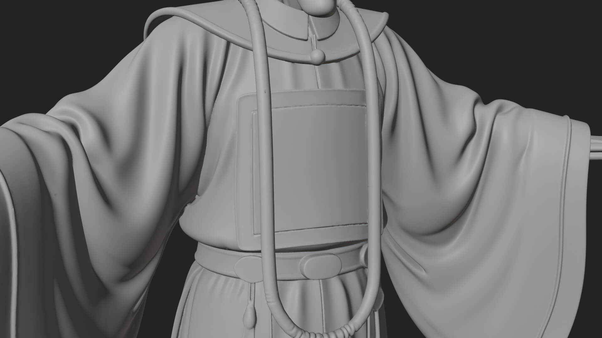 Robed Oriental Revenant Statue Design 1 3D Print Model 3D Model