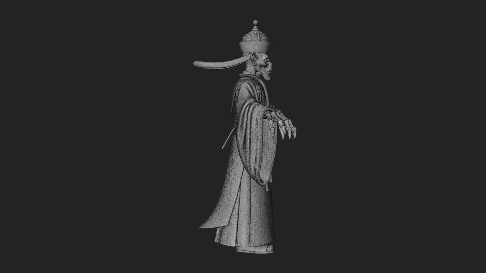 Robed Oriental Revenant Statue Design 1 3D Print Model 3D Model