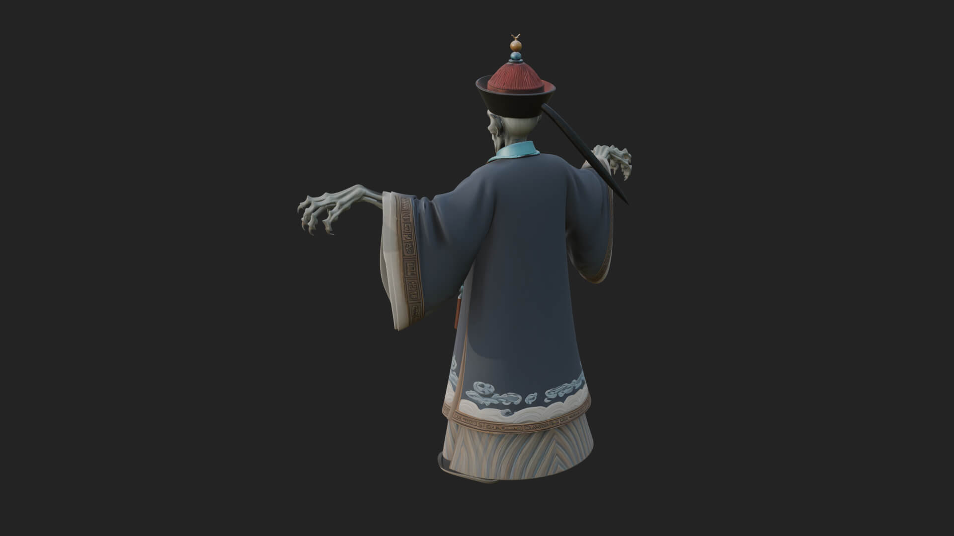 Robed Oriental Revenant Statue Design 2 3D Print Model 3D Model