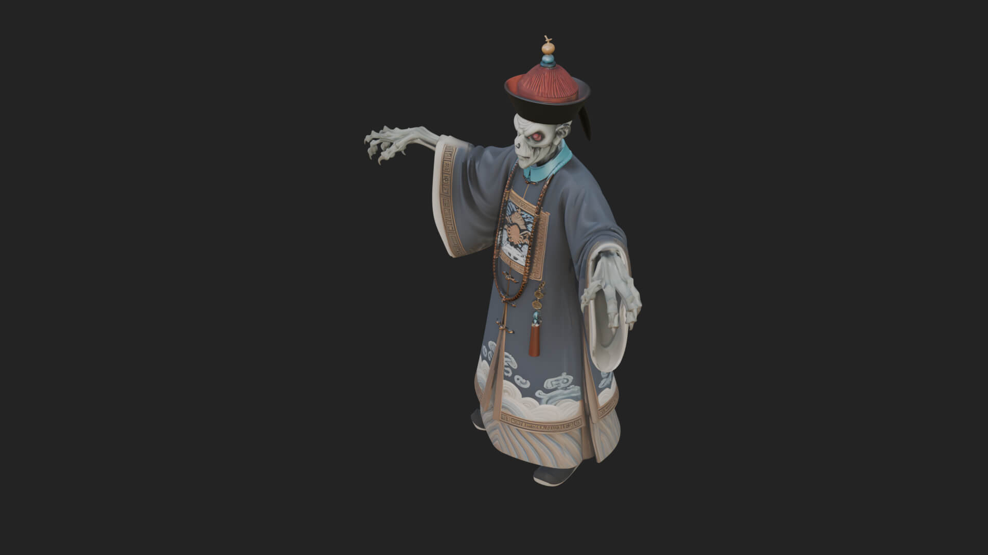Robed Oriental Revenant Statue Design 2 3D Print Model 3D Model