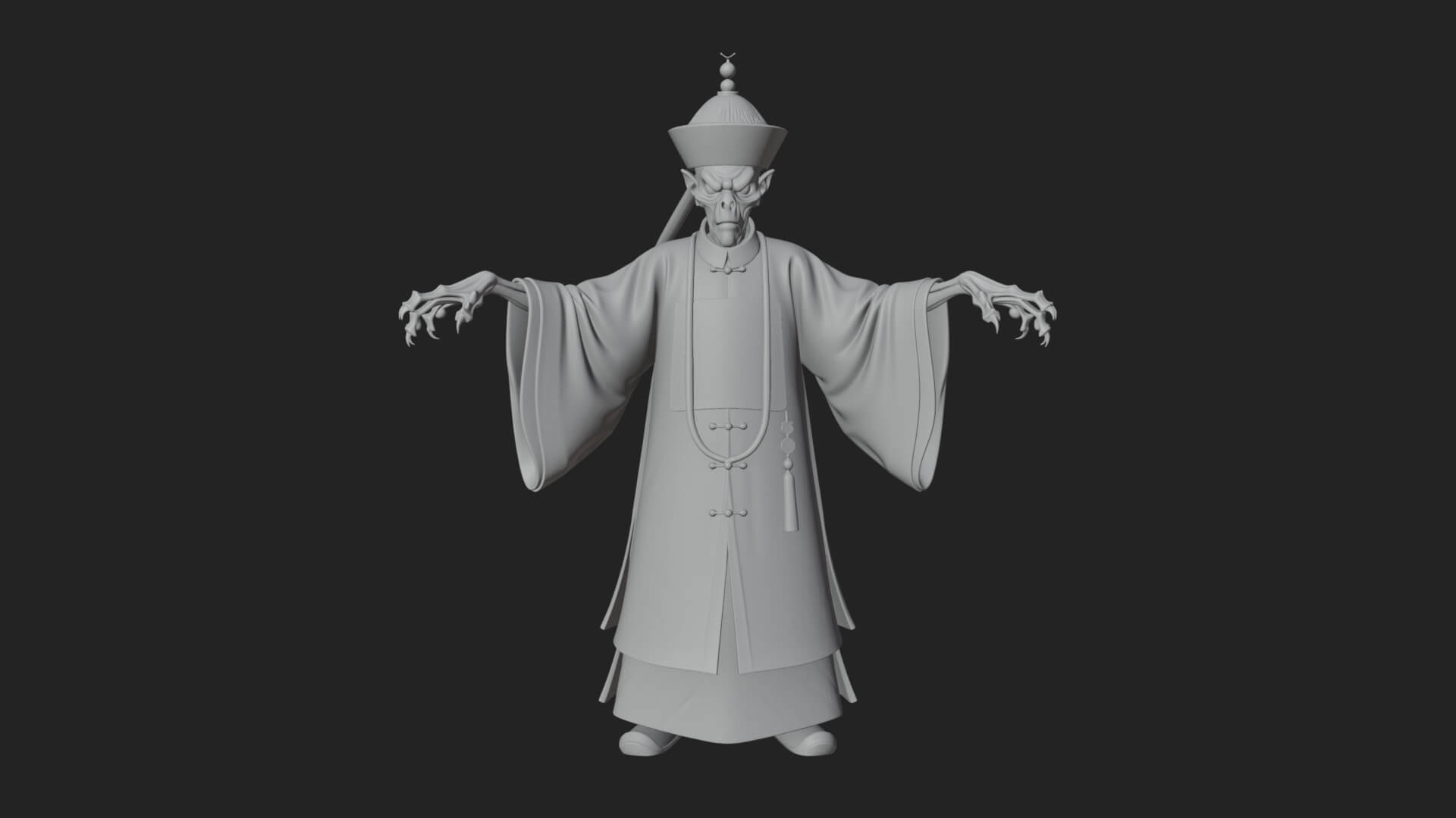 Robed Oriental Revenant Statue Design 2 3D Print Model 3D Model