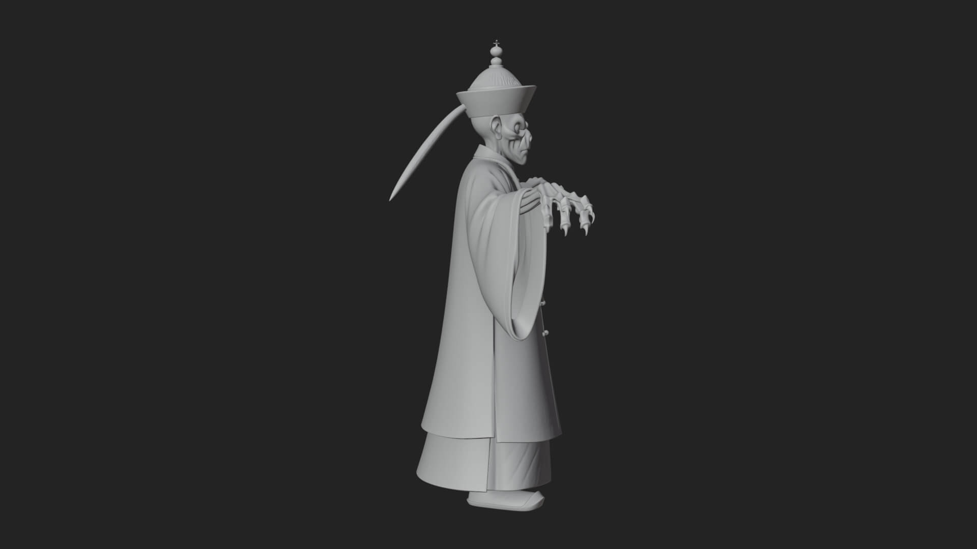 Robed Oriental Revenant Statue Design 2 3D Print Model 3D Model