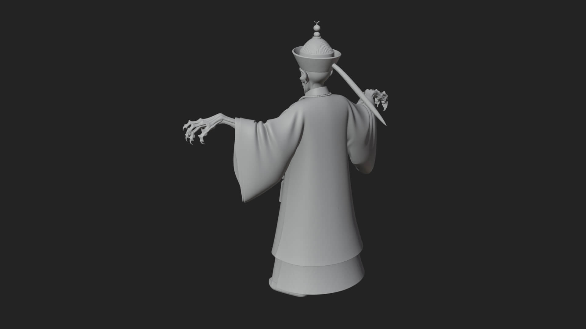 Robed Oriental Revenant Statue Design 2 3D Print Model 3D Model