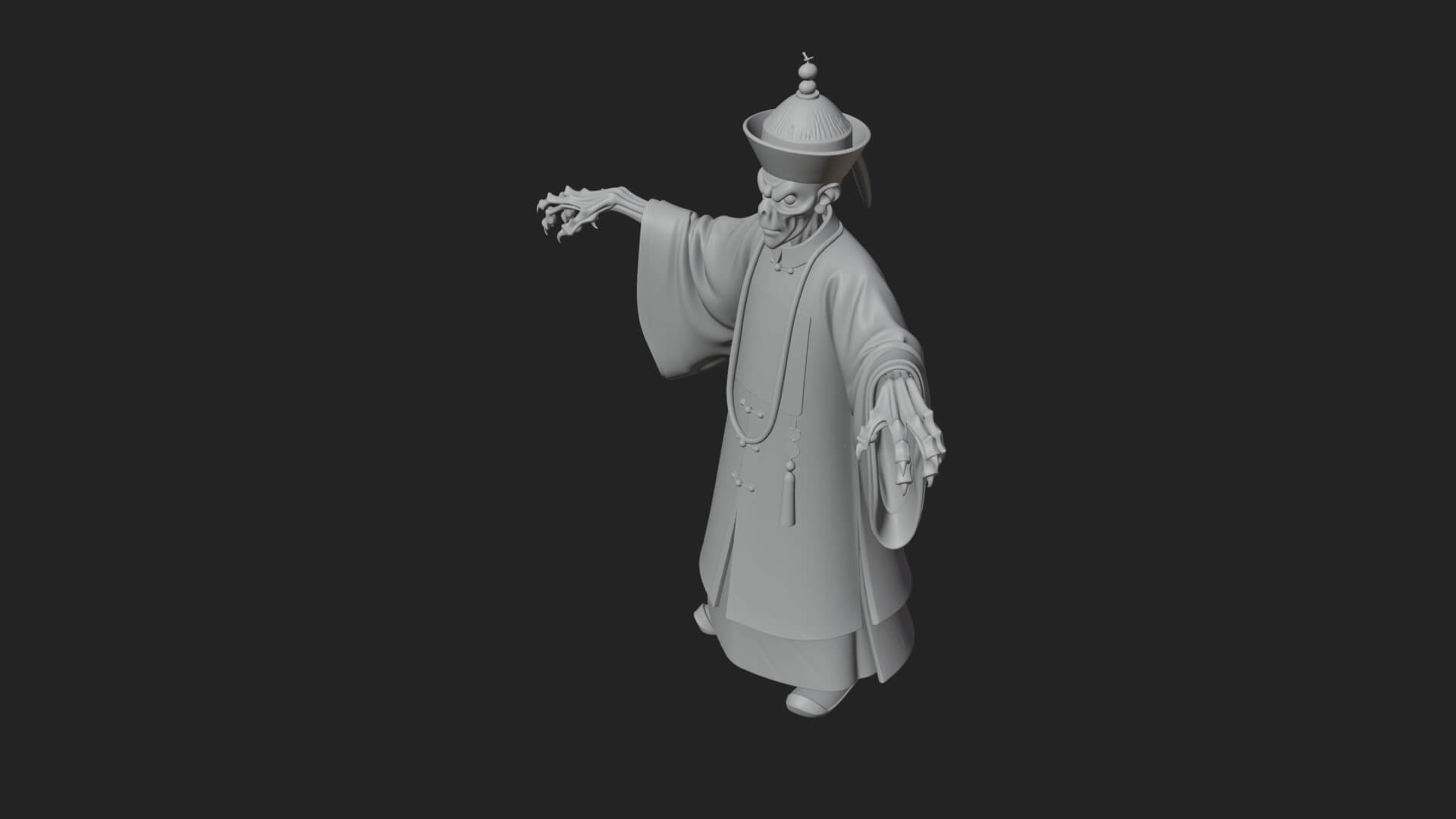 Robed Oriental Revenant Statue Design 2 3D Print Model 3D Model