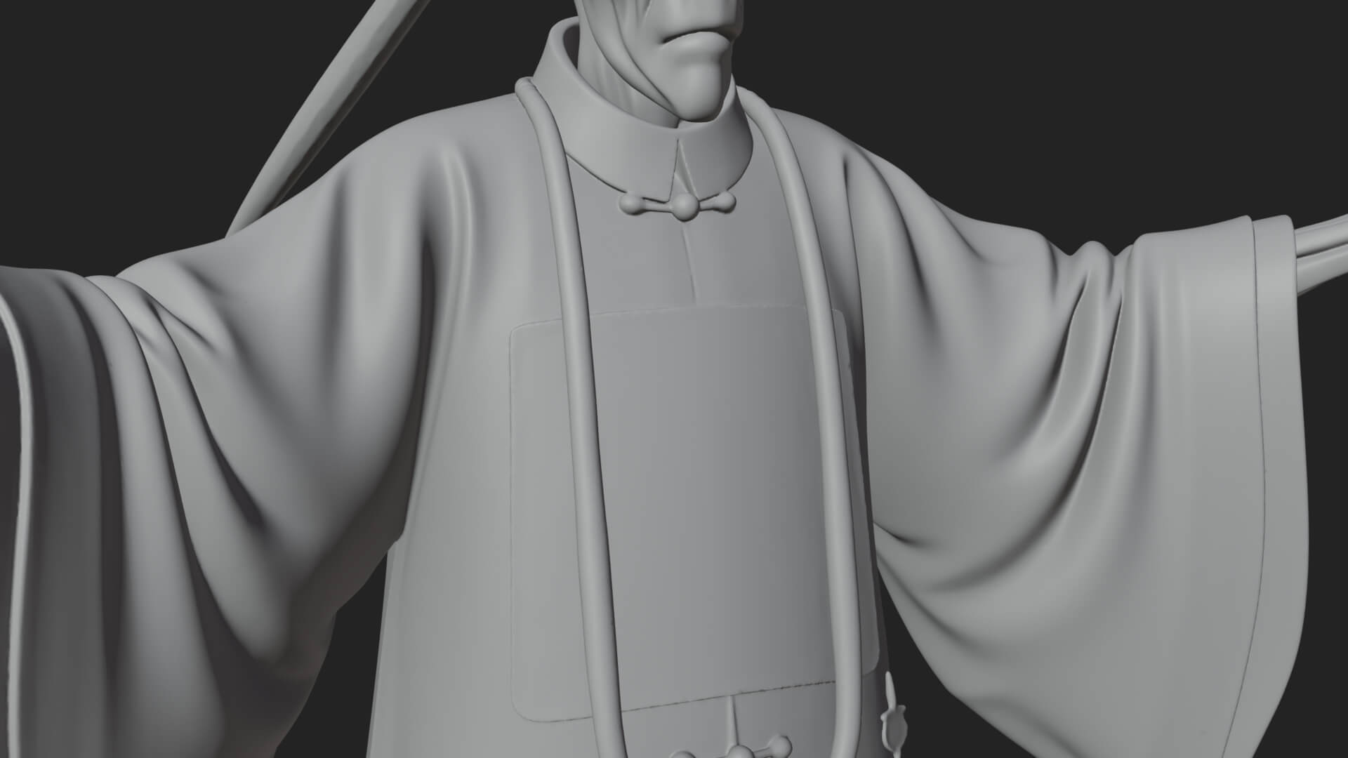 Robed Oriental Revenant Statue Design 2 3D Print Model 3D Model