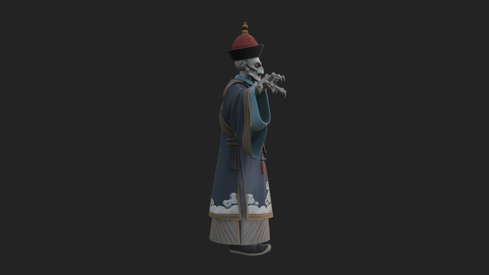 Robed Oriental Revenant Statue Design 3 3D Print Model 3D Model