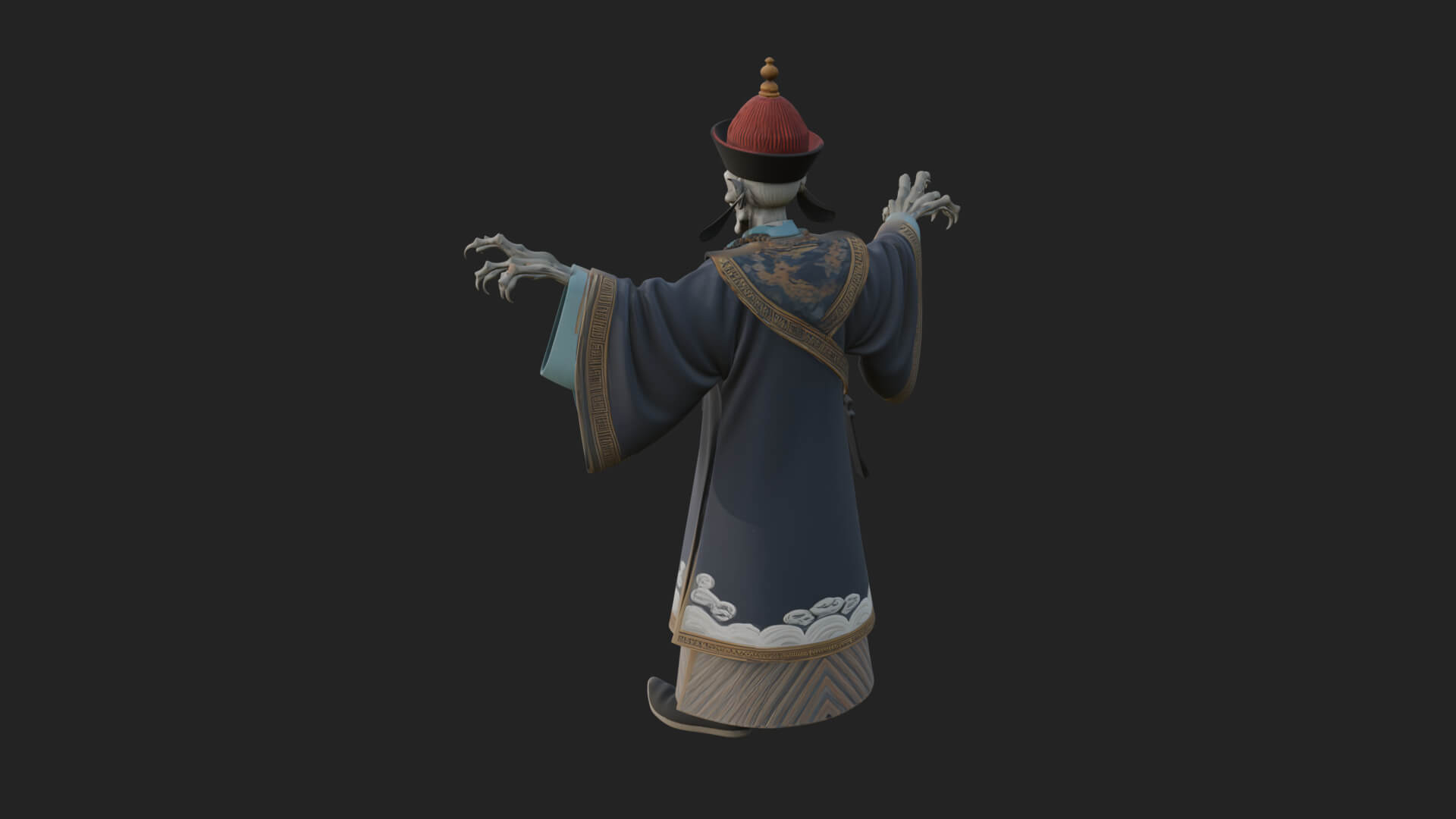 Robed Oriental Revenant Statue Design 3 3D Print Model 3D Model