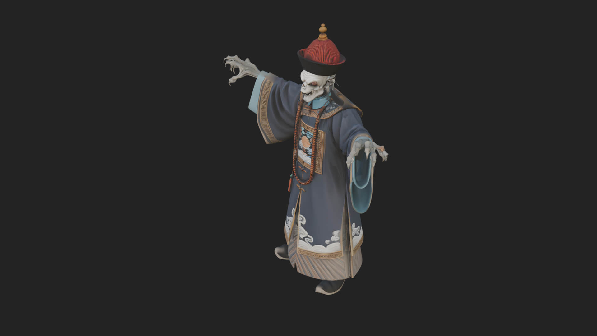 Robed Oriental Revenant Statue Design 3 3D Print Model 3D Model