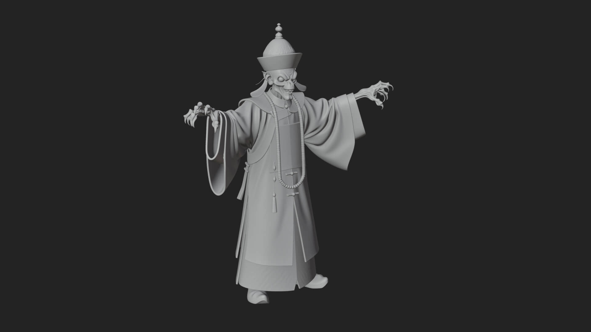 Robed Oriental Revenant Statue Design 3 3D Print Model 3D Model
