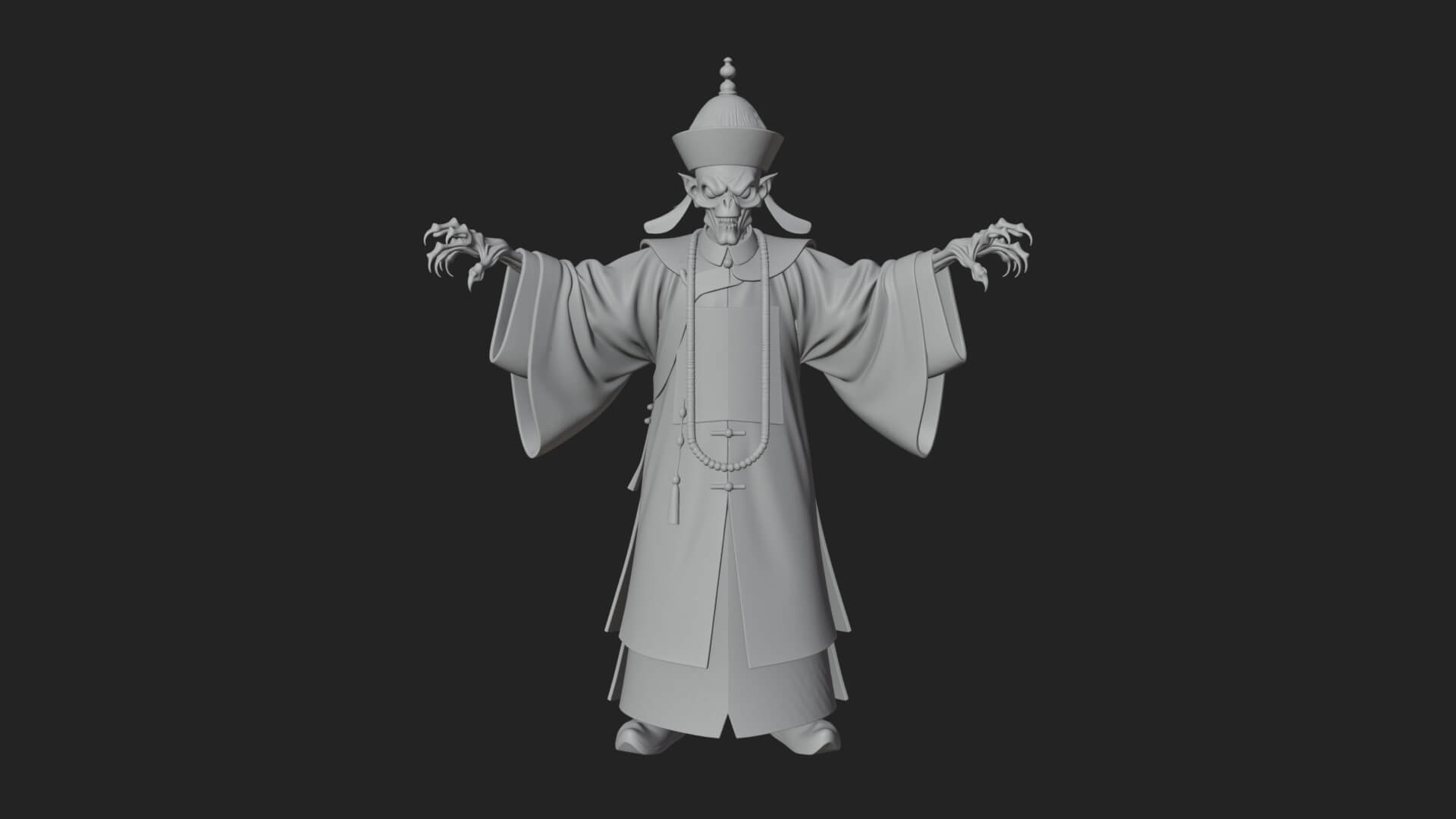 Robed Oriental Revenant Statue Design 3 3D Print Model 3D Model