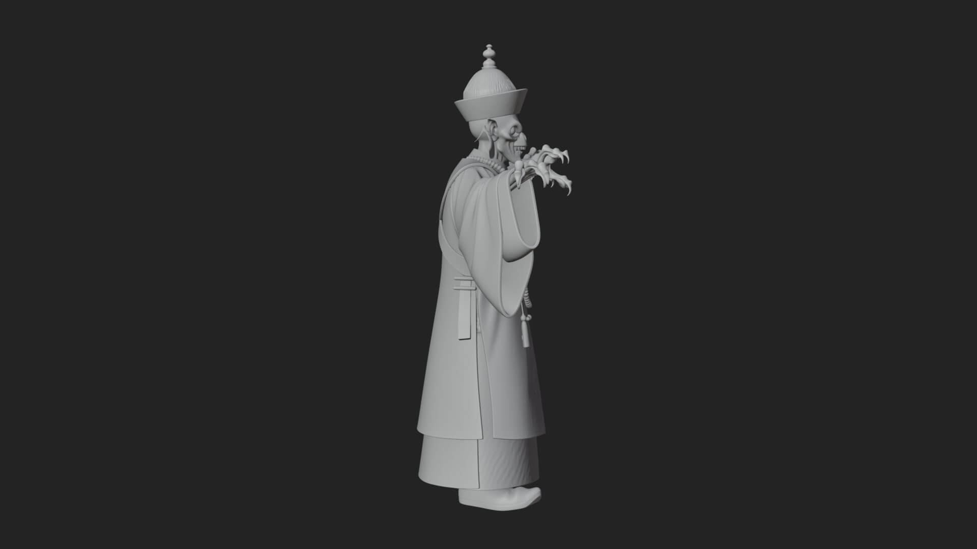 Robed Oriental Revenant Statue Design 3 3D Print Model 3D Model