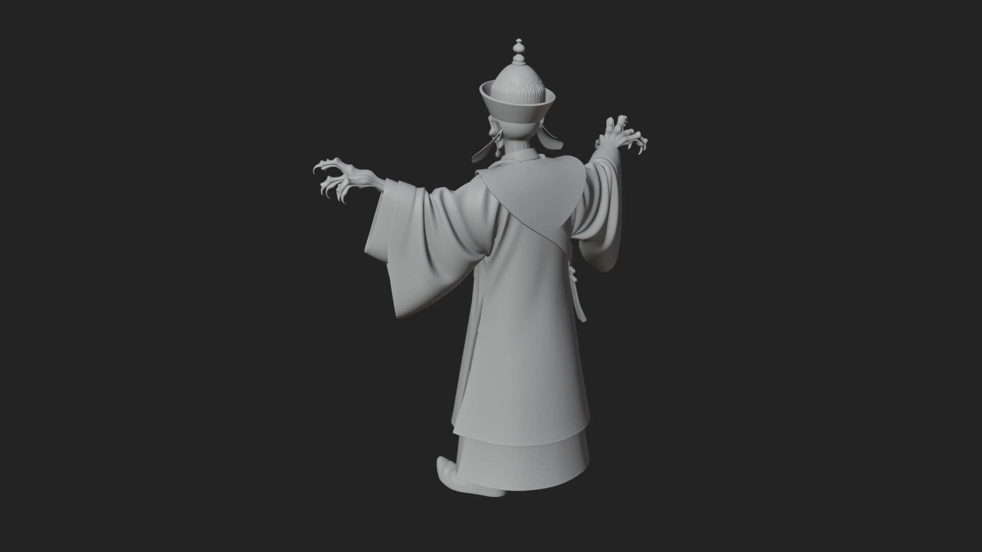 Robed Oriental Revenant Statue Design 3 3D Print Model 3D Model