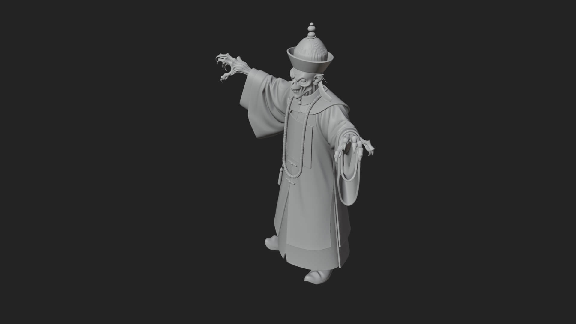Robed Oriental Revenant Statue Design 3 3D Print Model 3D Model