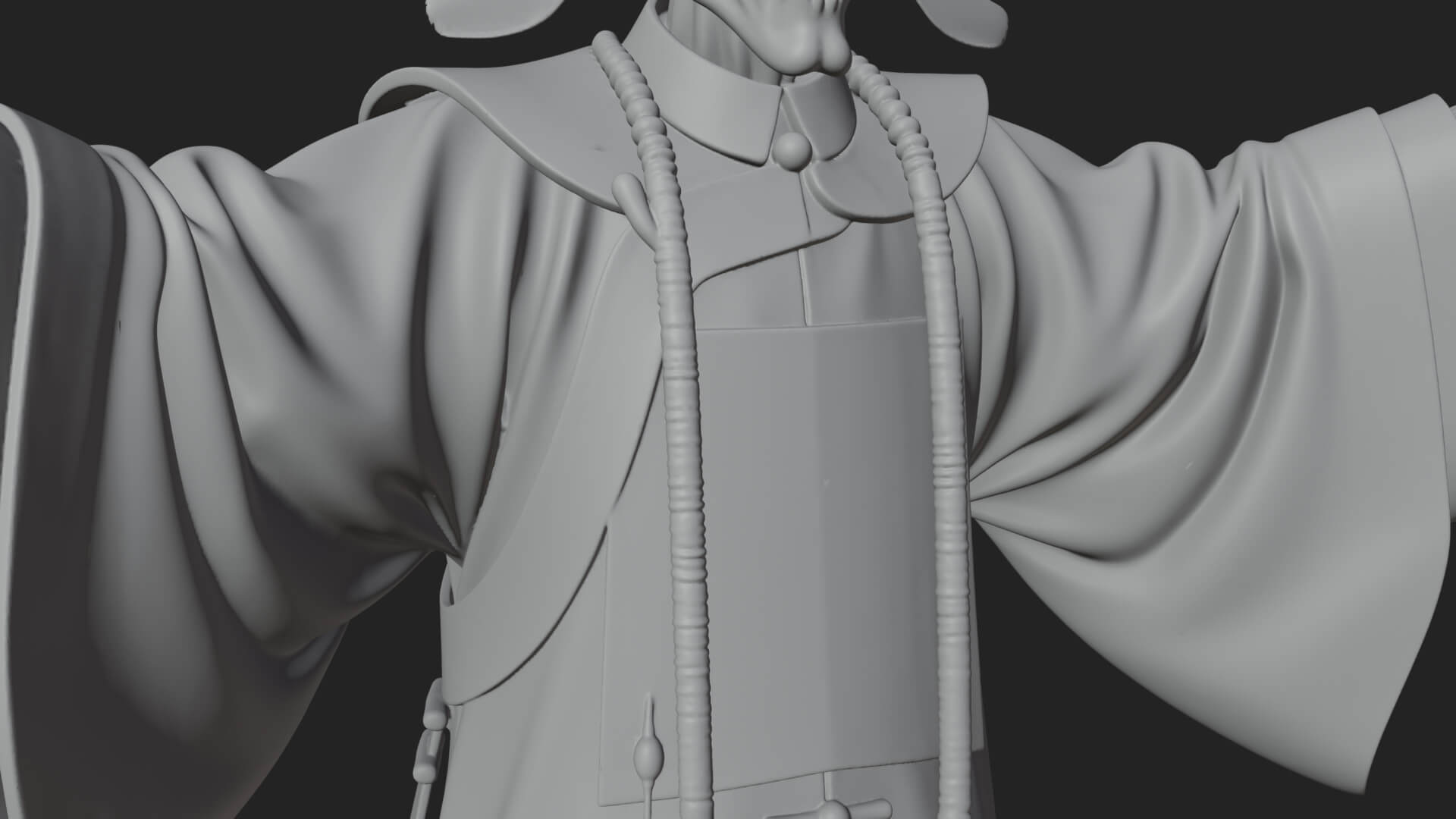 Robed Oriental Revenant Statue Design 3 3D Print Model 3D Model