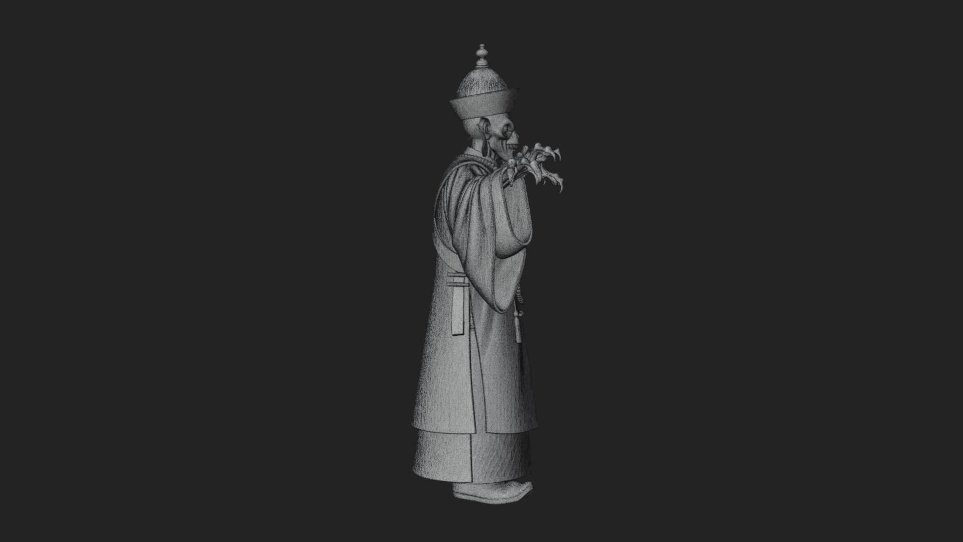 Robed Oriental Revenant Statue Design 3 3D Print Model 3D Model