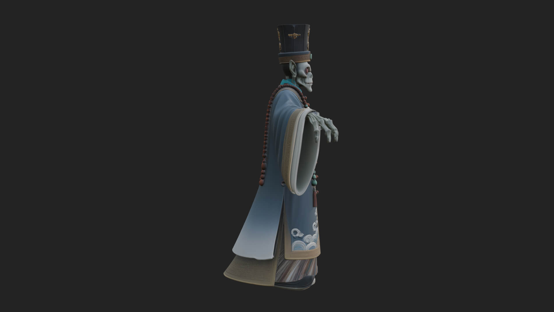 Robed Oriental Revenant Statue Design 4 3D Print Model 3D Model