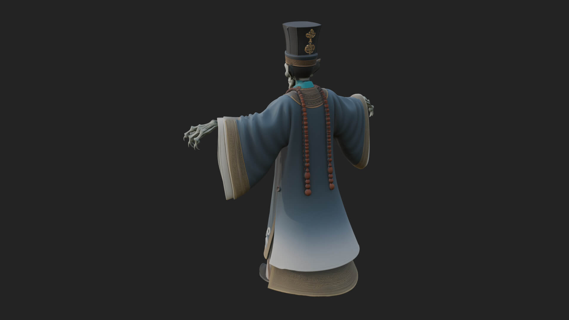 Robed Oriental Revenant Statue Design 4 3D Print Model 3D Model