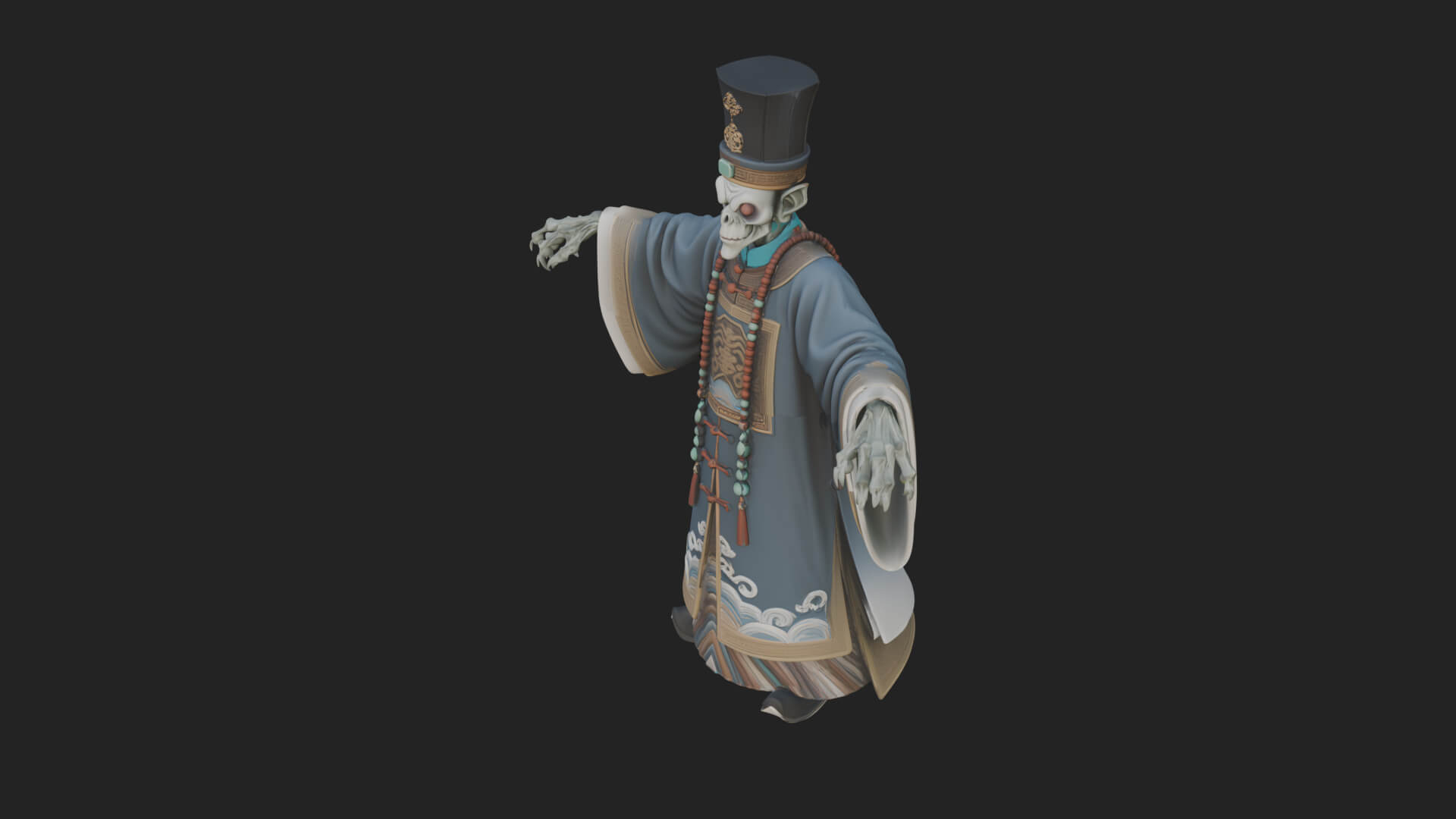 Robed Oriental Revenant Statue Design 4 3D Print Model 3D Model