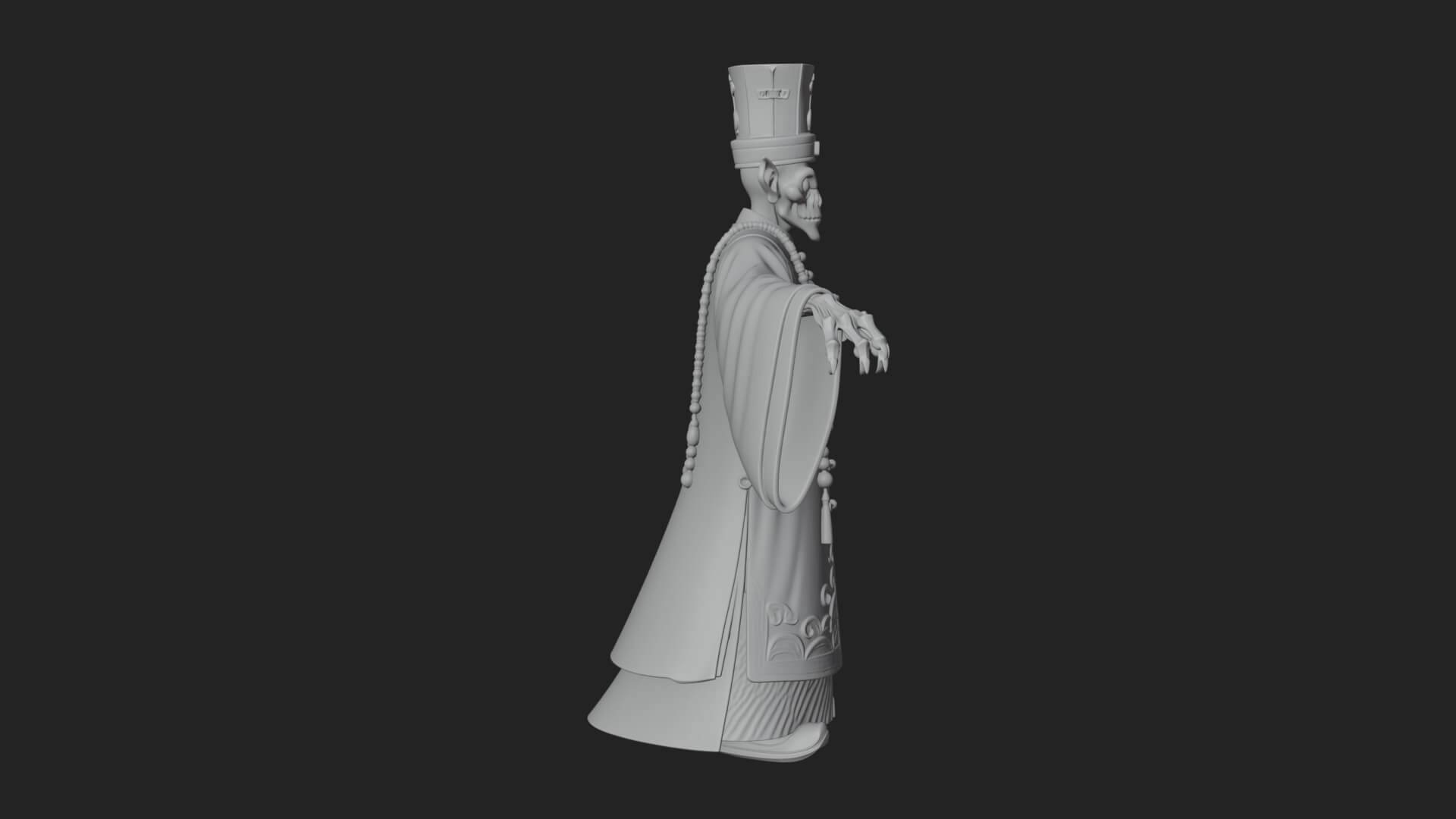 Robed Oriental Revenant Statue Design 4 3D Print Model 3D Model