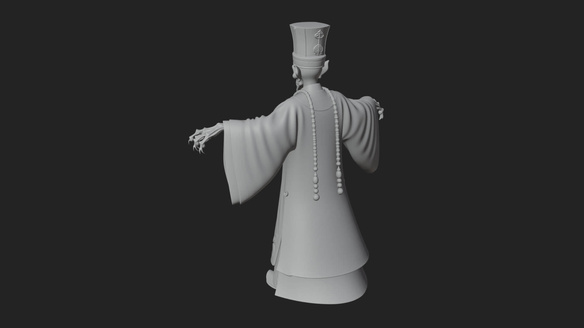 Robed Oriental Revenant Statue Design 4 3D Print Model 3D Model
