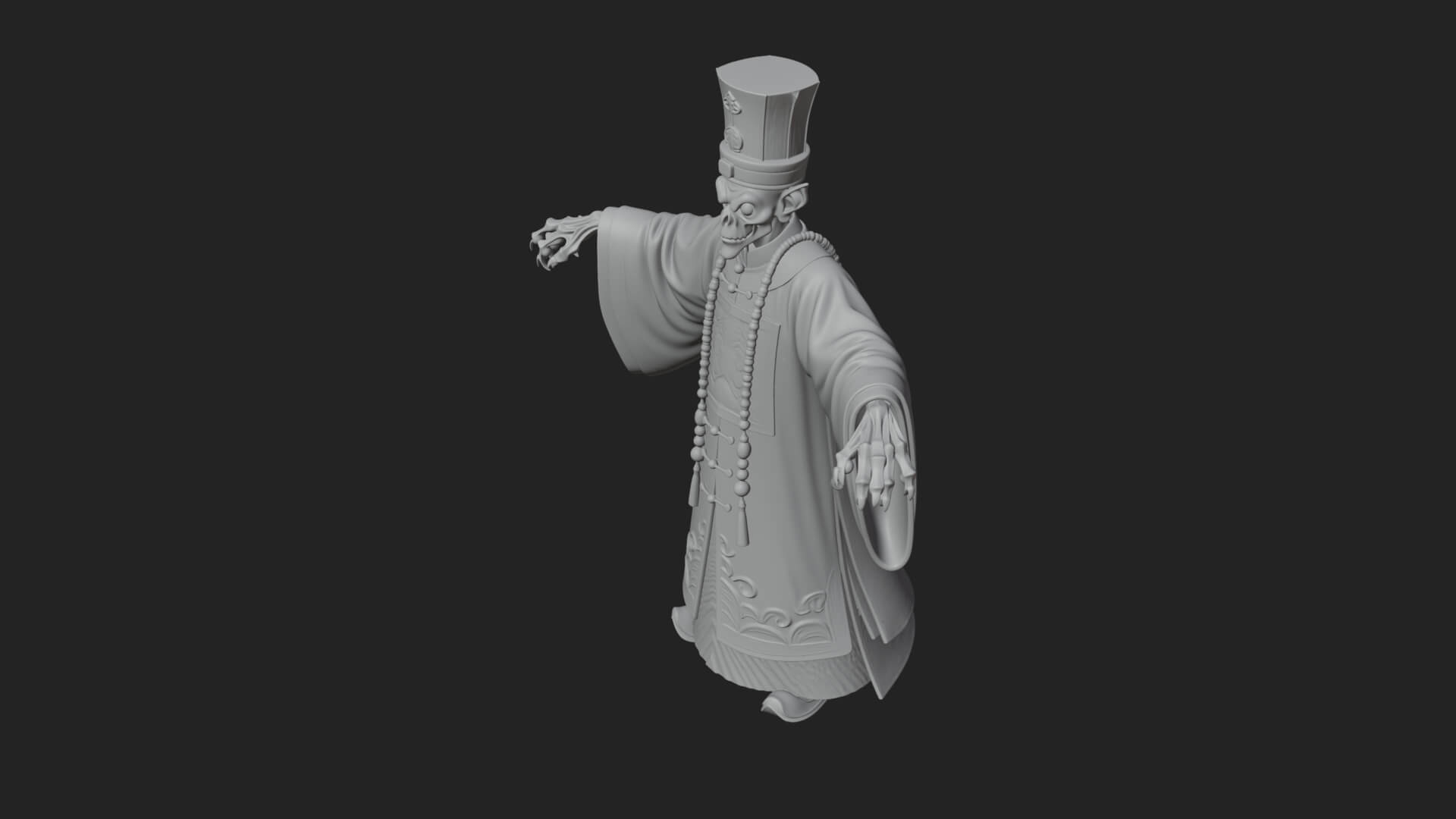 Robed Oriental Revenant Statue Design 4 3D Print Model 3D Model