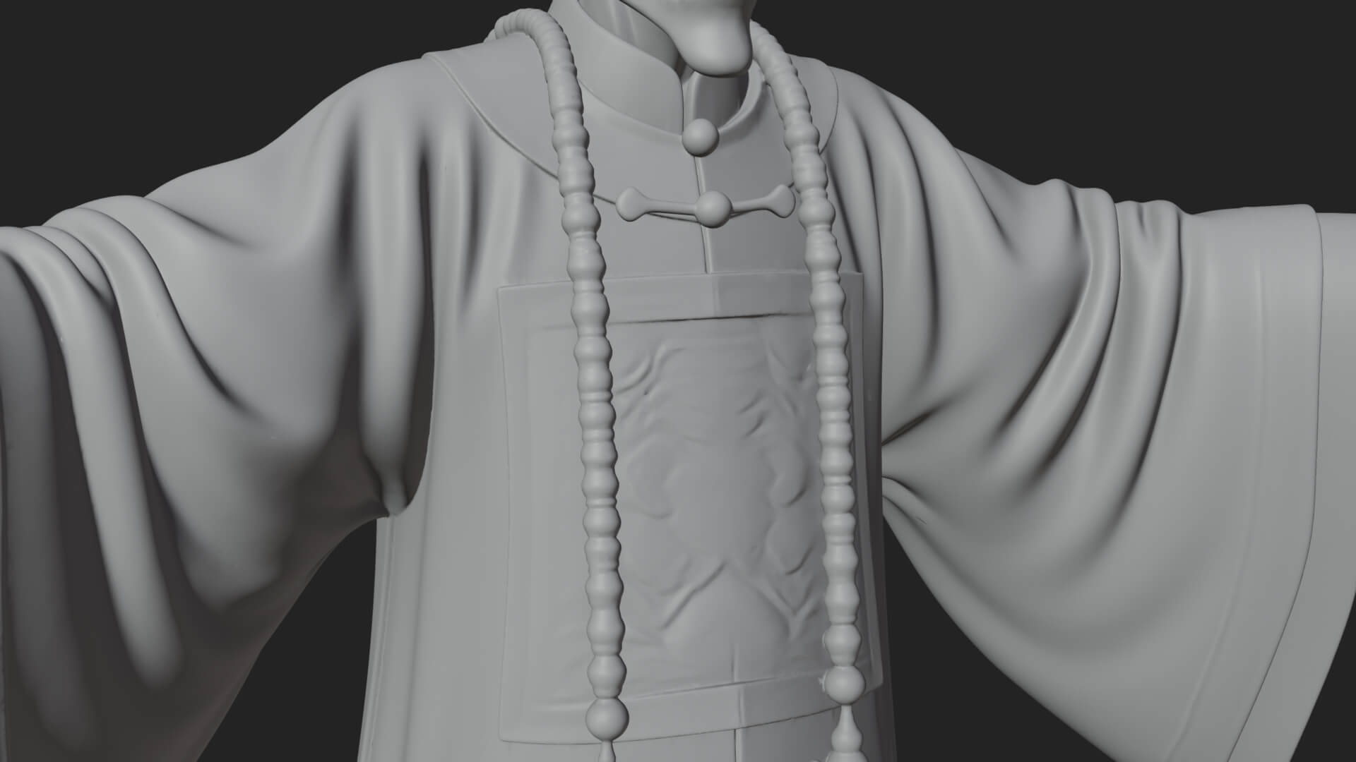 Robed Oriental Revenant Statue Design 4 3D Print Model 3D Model