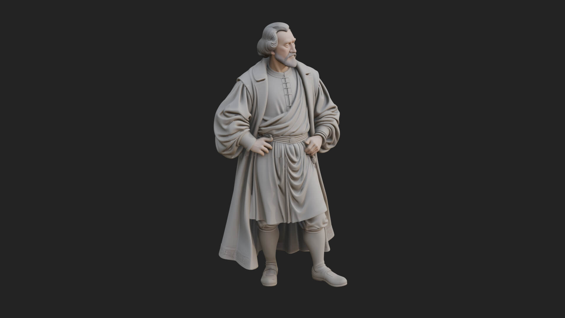 Robed Scholar Statue Design 3 3D Print Model 3D Model