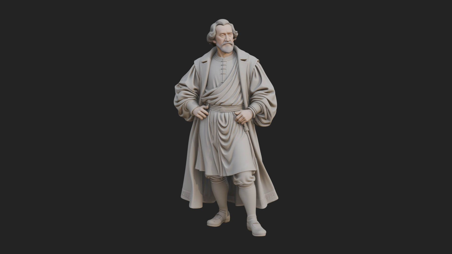 Robed Scholar Statue Design 3 3D Print Model 3D Model