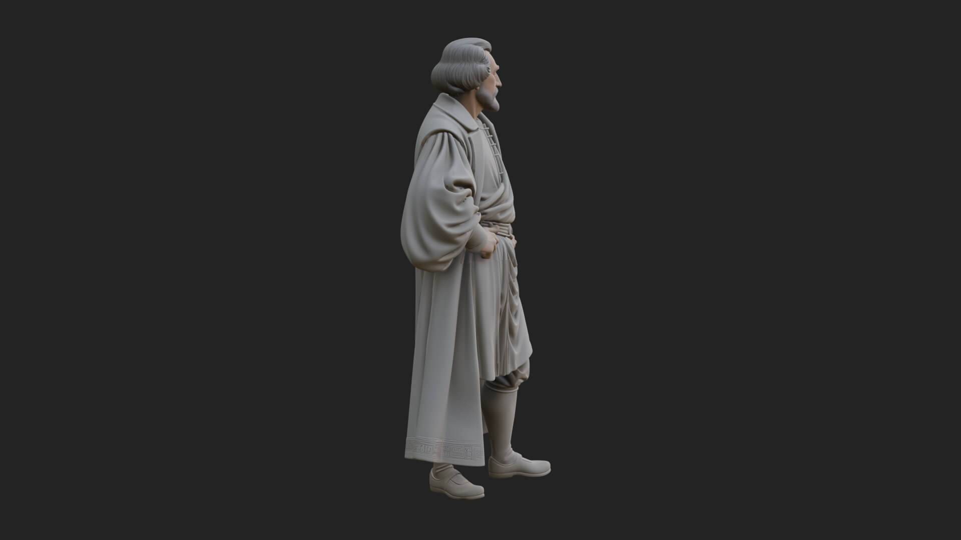 Robed Scholar Statue Design 3 3D Print Model 3D Model