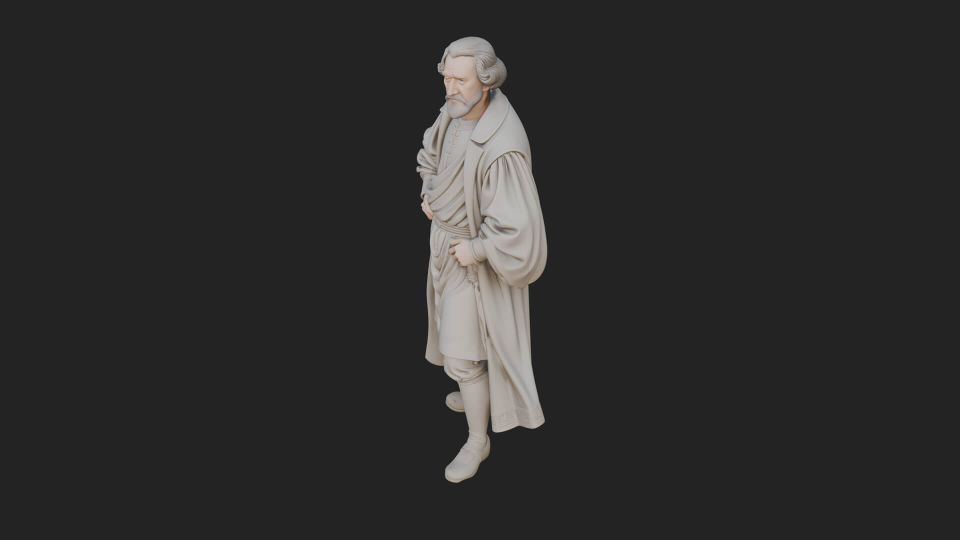 Robed Scholar Statue Design 3 3D Print Model 3D Model