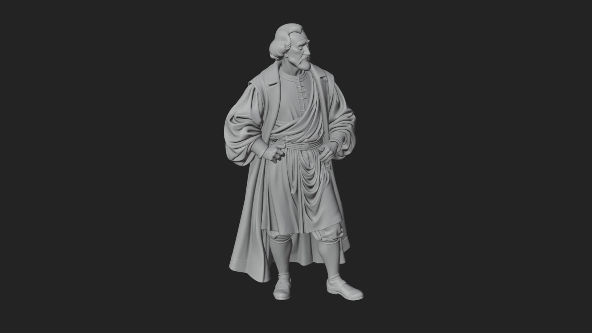Robed Scholar Statue Design 3 3D Print Model 3D Model