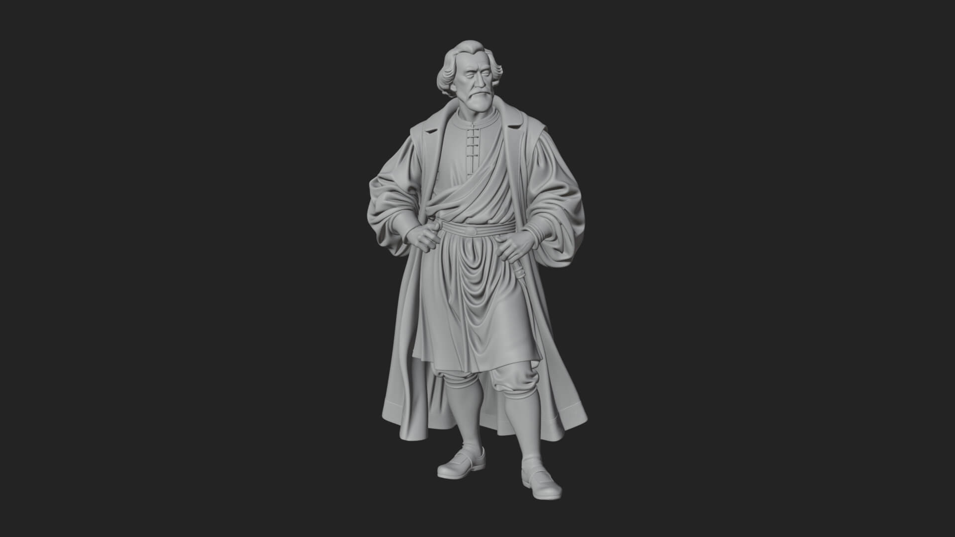 Robed Scholar Statue Design 3 3D Print Model 3D Model