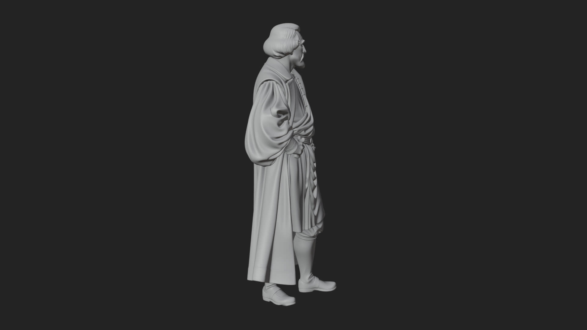 Robed Scholar Statue Design 3 3D Print Model 3D Model