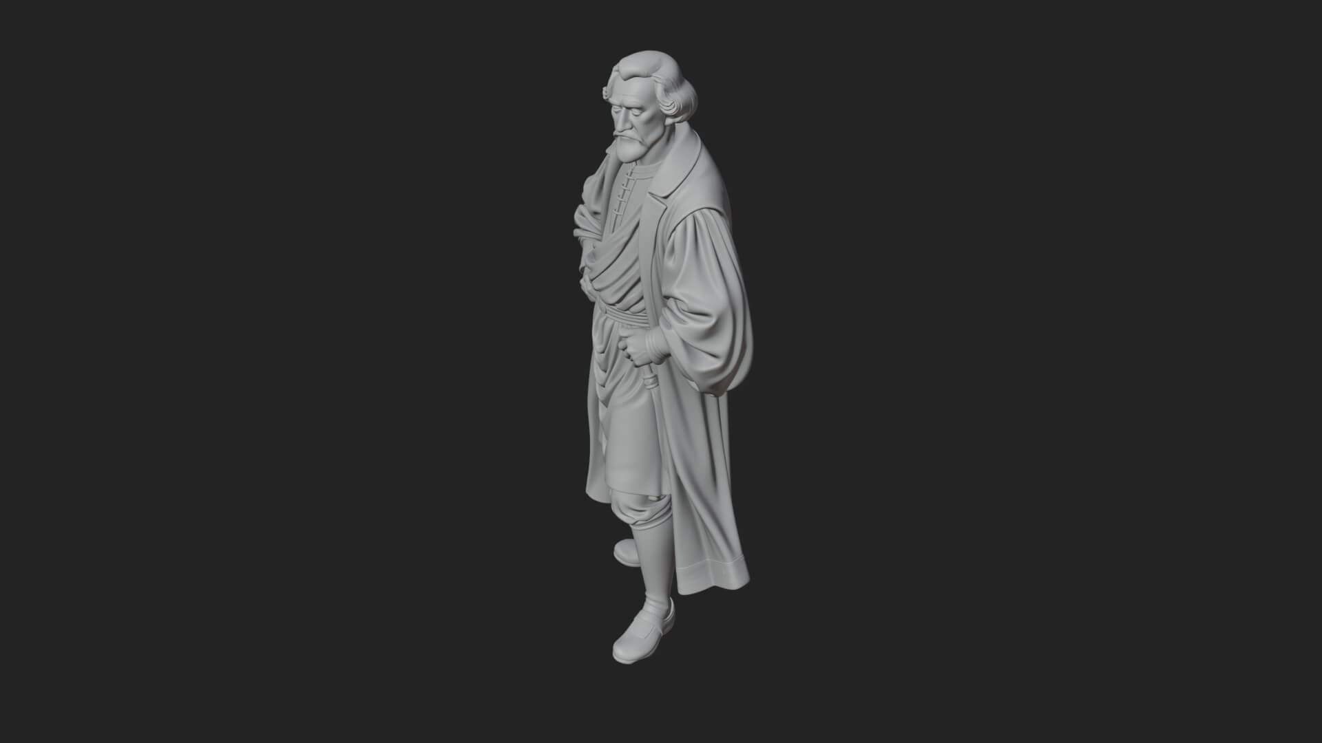Robed Scholar Statue Design 3 3D Print Model 3D Model