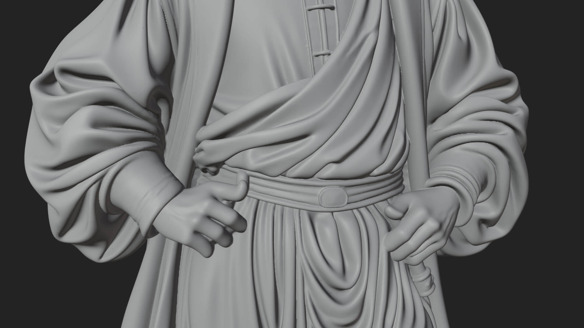 Robed Scholar Statue Design 3 3D Print Model 3D Model