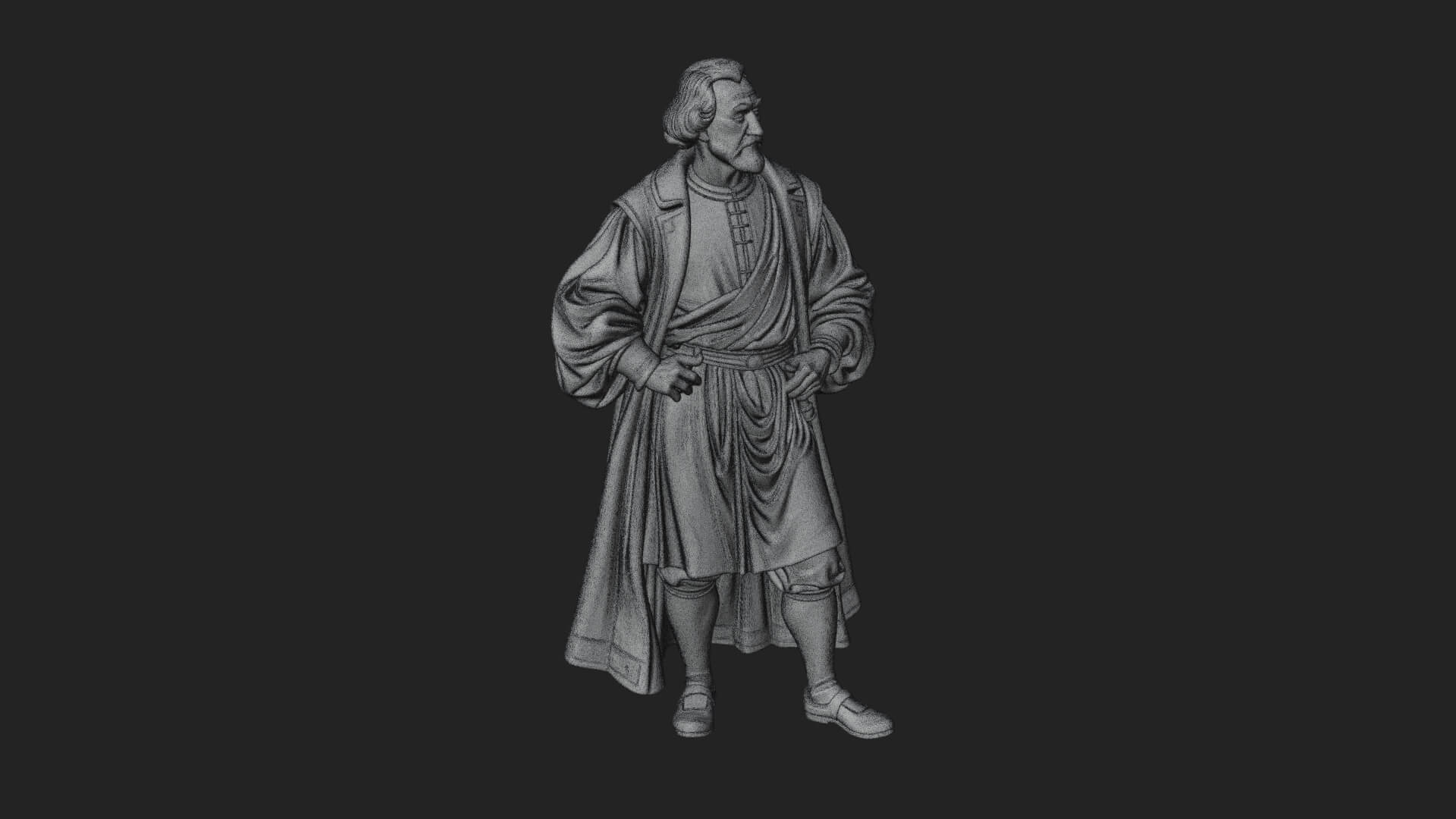 Robed Scholar Statue Design 3 3D Print Model 3D Model
