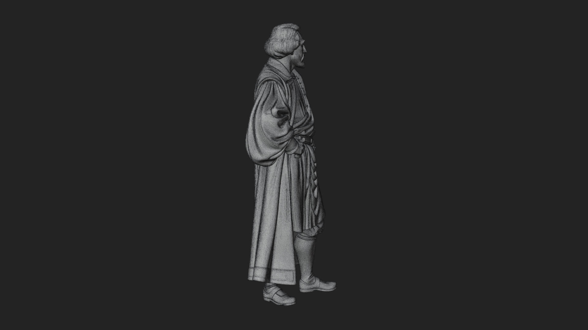 Robed Scholar Statue Design 3 3D Print Model 3D Model