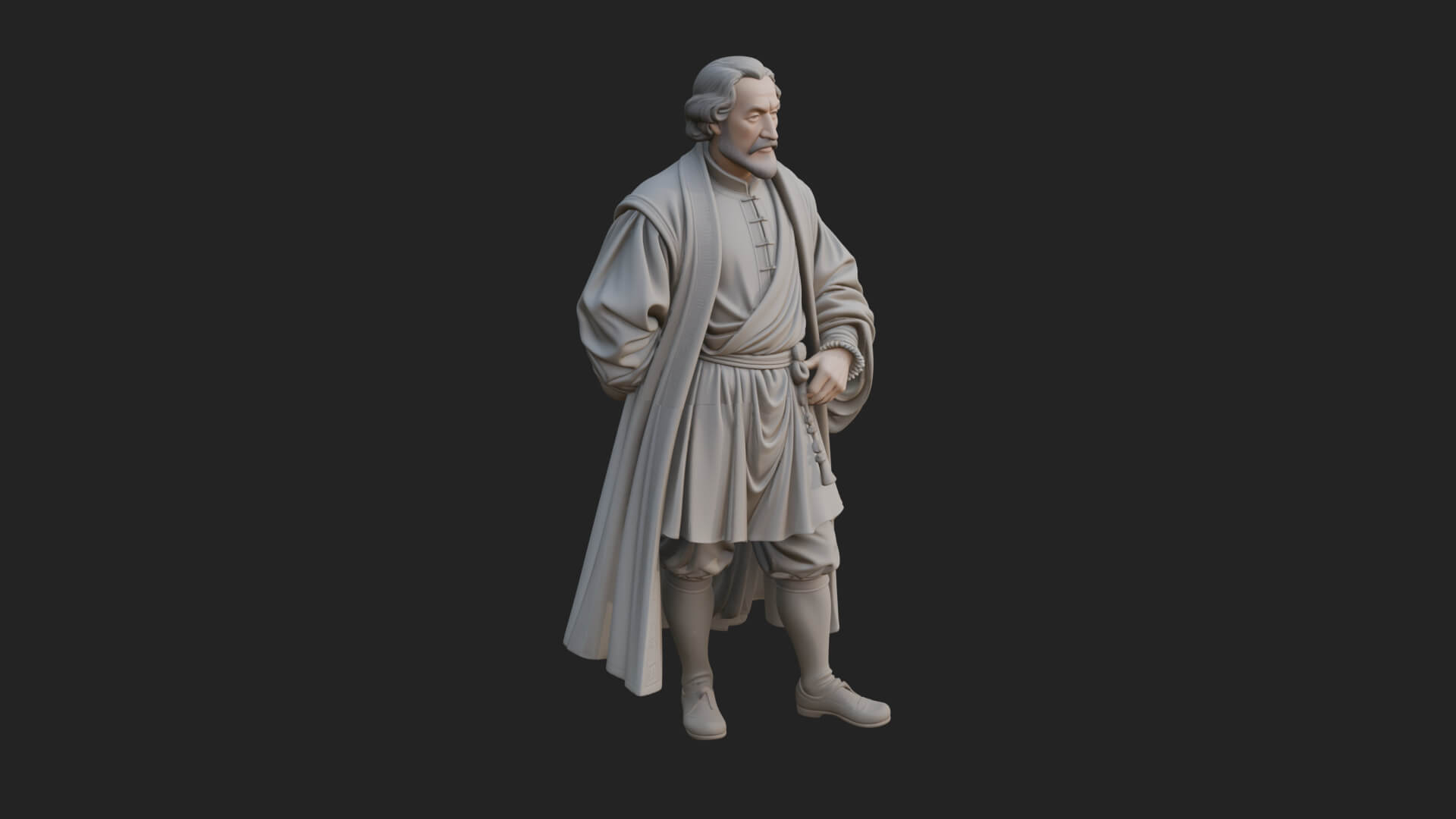 Robed Scholar Statue Design 4 3D Print Model 3D Model
