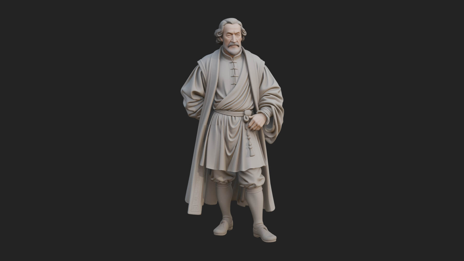 Robed Scholar Statue Design 4 3D Print Model 3D Model
