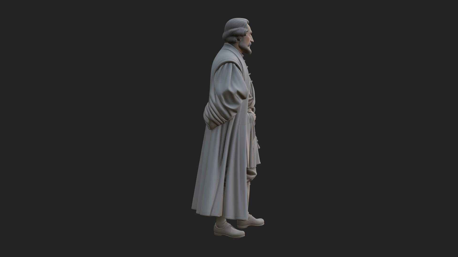 Robed Scholar Statue Design 4 3D Print Model 3D Model