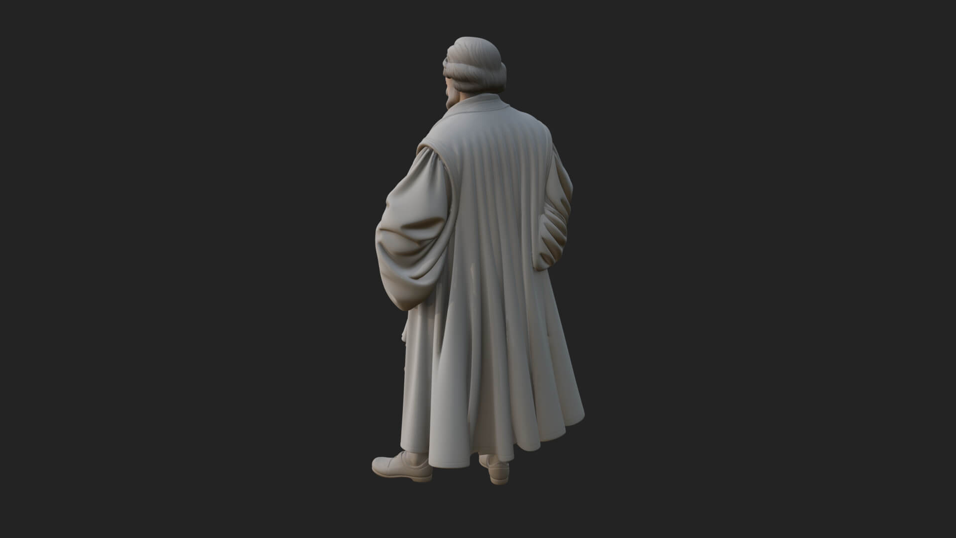 Robed Scholar Statue Design 4 3D Print Model 3D Model