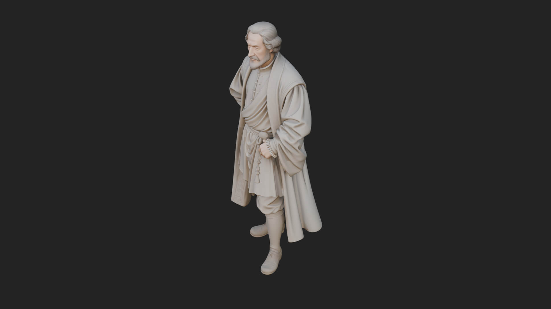 Robed Scholar Statue Design 4 3D Print Model 3D Model