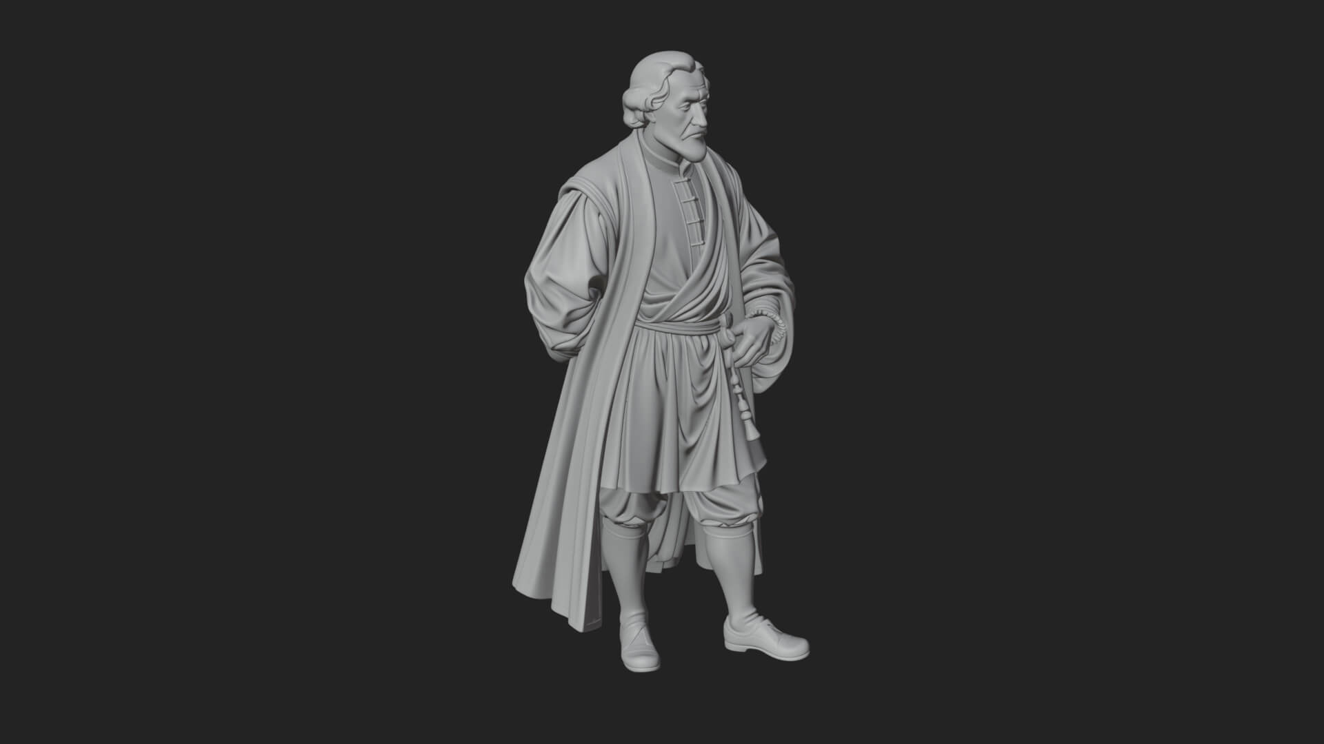 Robed Scholar Statue Design 4 3D Print Model 3D Model
