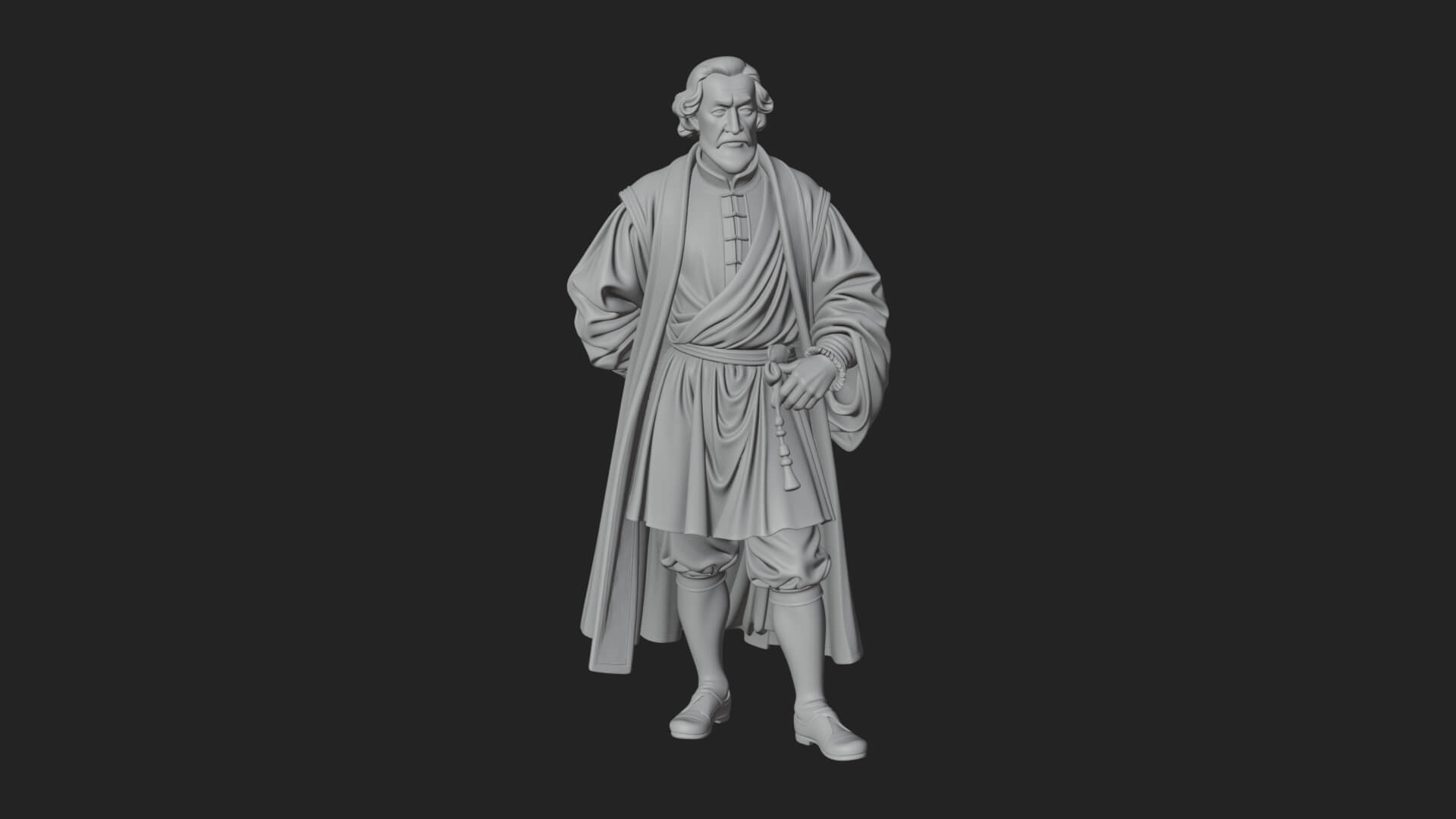 Robed Scholar Statue Design 4 3D Print Model 3D Model