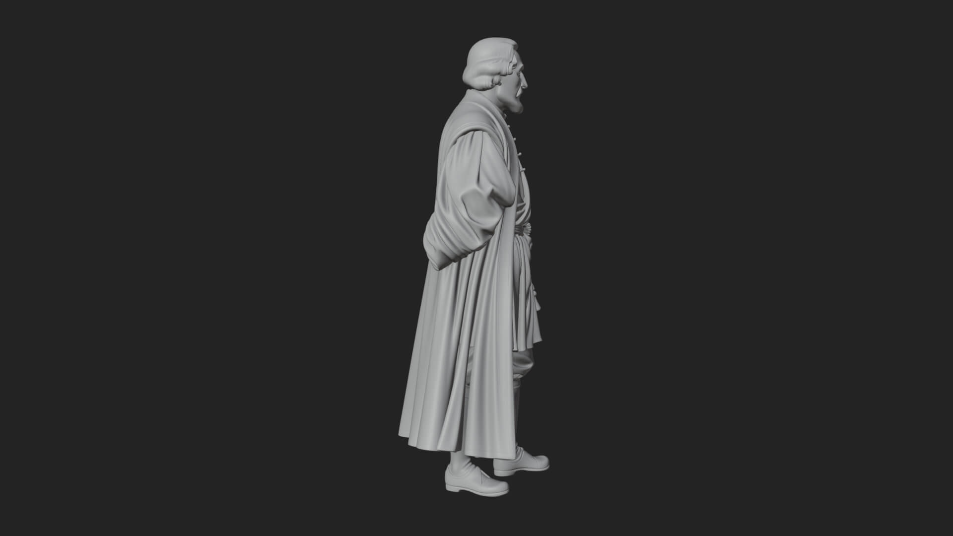 Robed Scholar Statue Design 4 3D Print Model 3D Model
