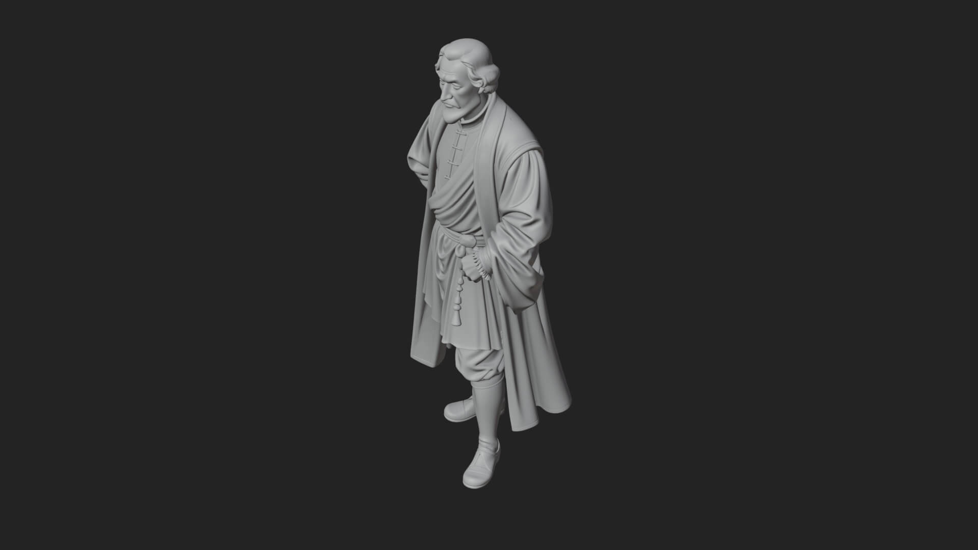 Robed Scholar Statue Design 4 3D Print Model 3D Model