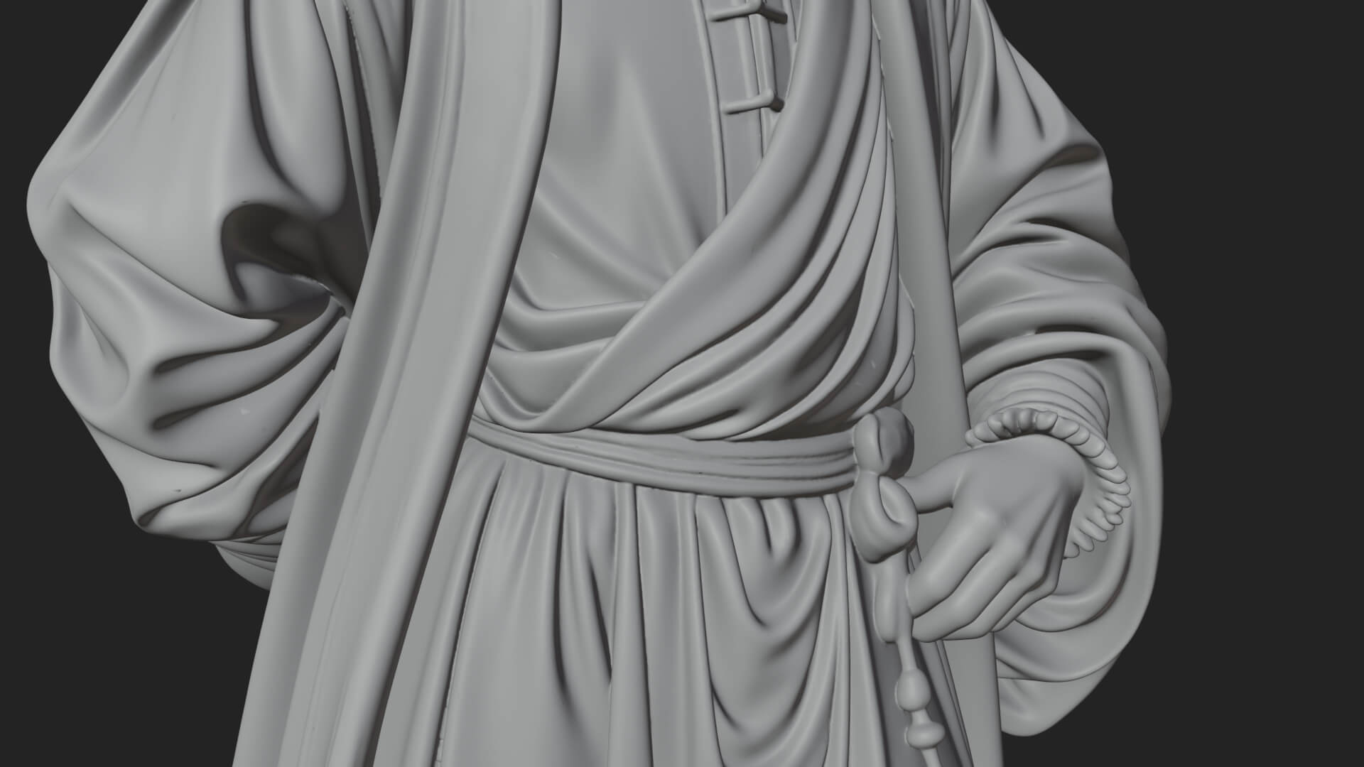 Robed Scholar Statue Design 4 3D Print Model 3D Model