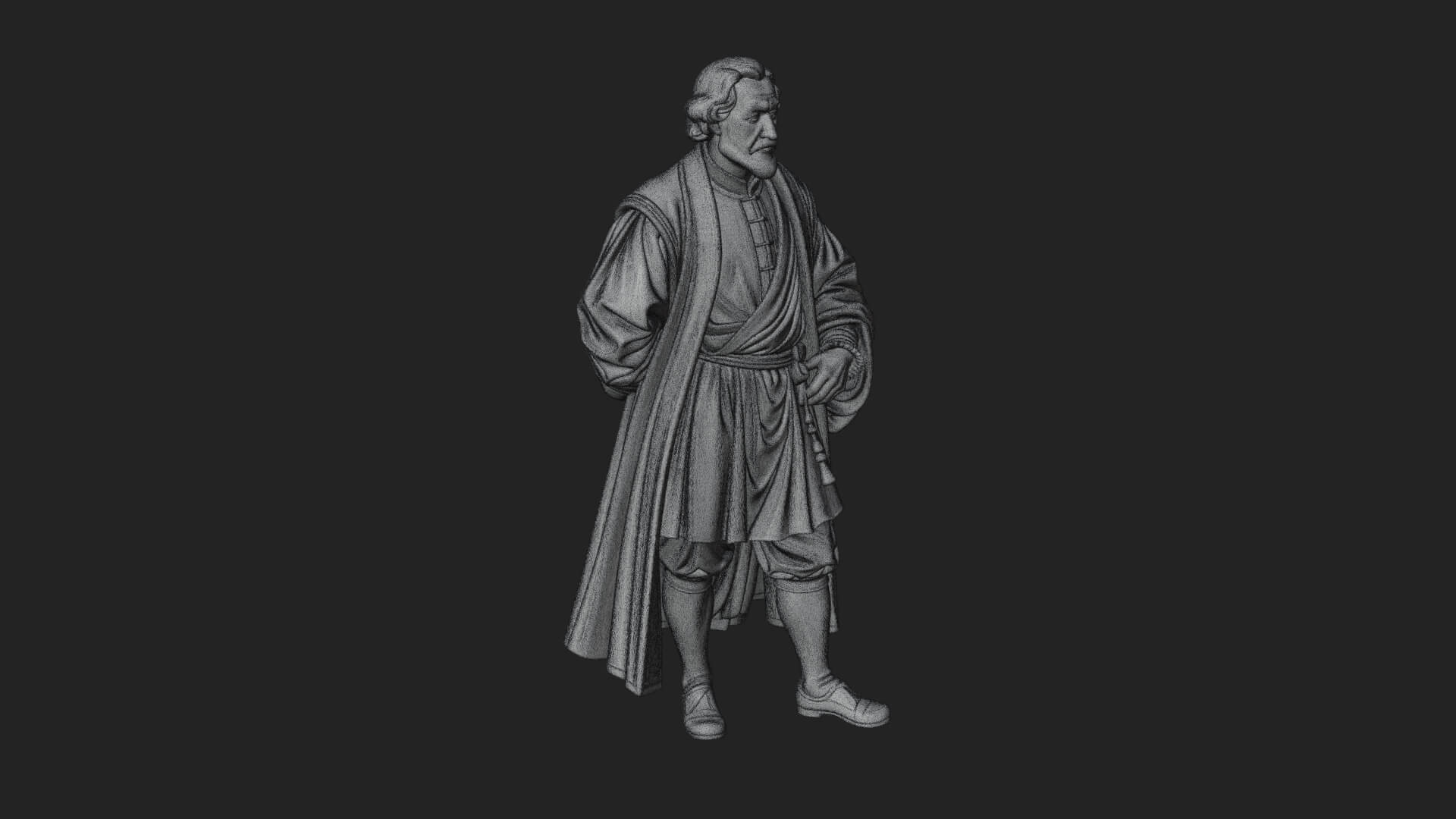 Robed Scholar Statue Design 4 3D Print Model 3D Model