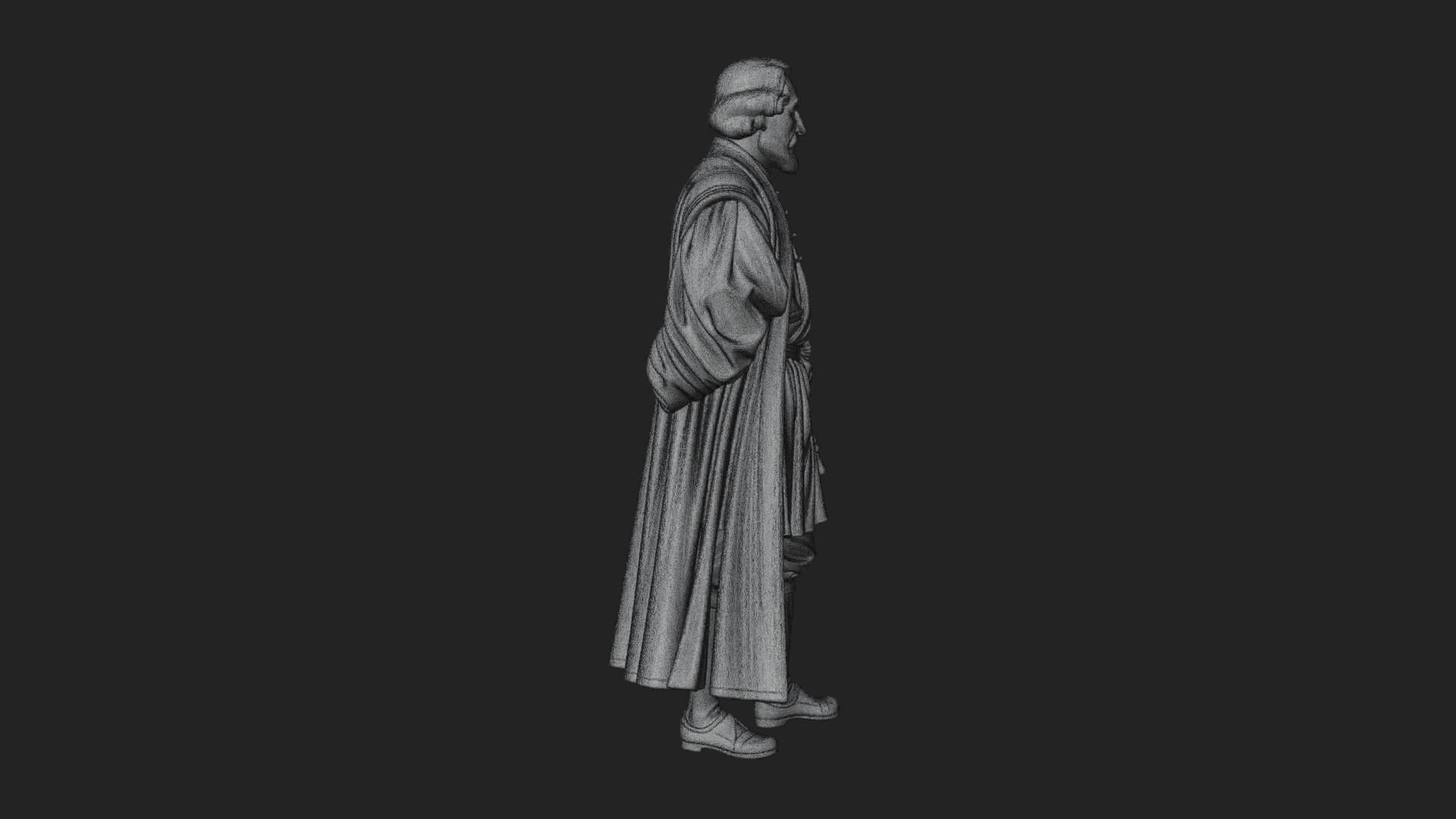 Robed Scholar Statue Design 4 3D Print Model 3D Model
