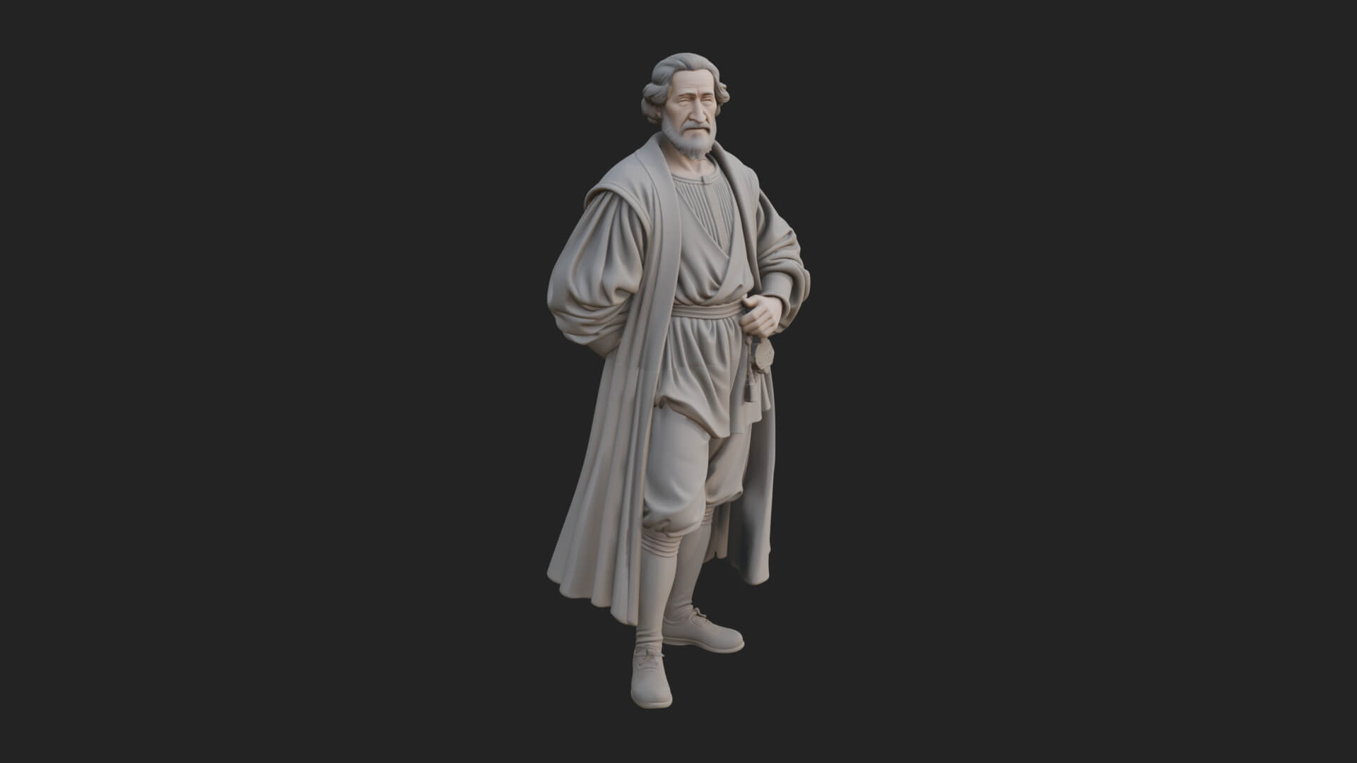 Robed Scholar Statue Design 5 3D Print Model 3D Model